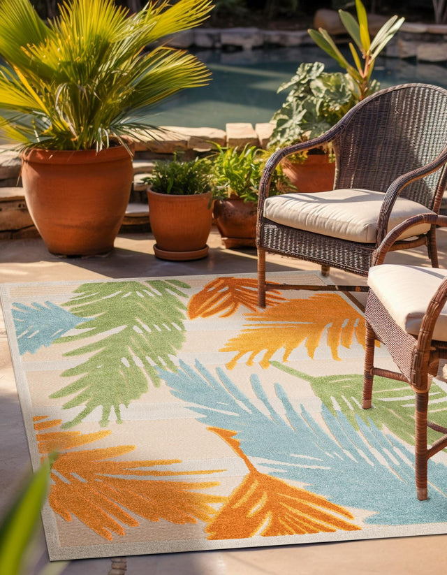 Beige 4' x 6' Aruba Outdoor Rectangle Area Rug Weather Resistant for Patio, Deck, Terrace, Balcony, Porch for Sale at Rug Engine