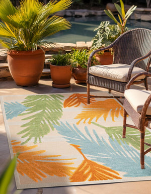Beige 7' x 10' Aruba Outdoor Rectangle Area Rug Weather Resistant for Patio, Deck, Terrace, Balcony, Porch for Sale at Rug Engine