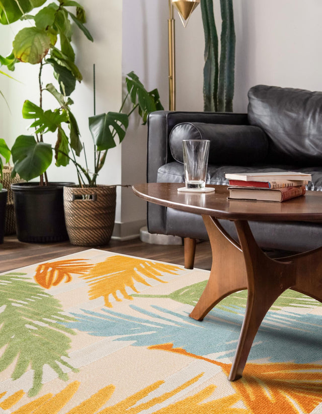 Beige 4' x 6' Aruba Outdoor Rectangle Area Rug Weather Resistant for Patio, Deck, Terrace, Balcony, Porch for Sale at Rug Engine