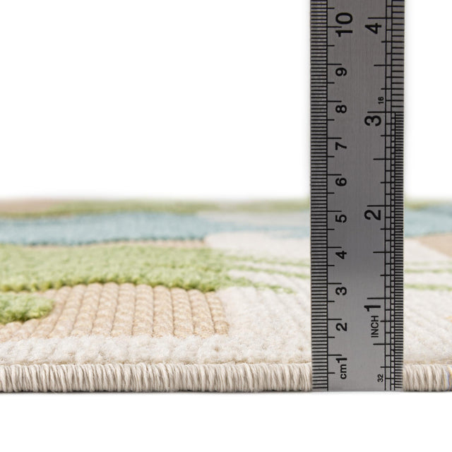Beige 7' 10 x 7' 10 Aruba Outdoor Square Area Rug Weather Resistant for Patio, Deck, Terrace, Balcony, Porch for Sale at Rug Engine