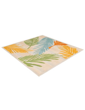 Beige 7' 10 x 7' 10 Aruba Outdoor Square Area Rug Weather Resistant for Patio, Deck, Terrace, Balcony, Porch for Sale at Rug Engine