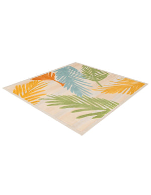 Beige 7' 10 x 7' 10 Aruba Outdoor Square Area Rug Weather Resistant for Patio, Deck, Terrace, Balcony, Porch for Sale at Rug Engine