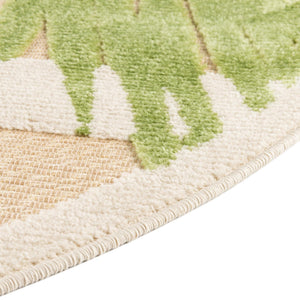 Beige 3' 3 x 3' 3 Aruba Outdoor Round Area Rug Weather Resistant for Patio, Deck, Terrace, Balcony, Porch for Sale at Rug Engine