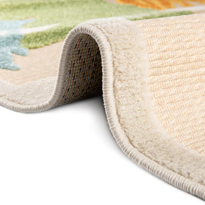 Beige 3' 3 x 3' 3 Aruba Outdoor Round Area Rug Weather Resistant for Patio, Deck, Terrace, Balcony, Porch for Sale at Rug Engine