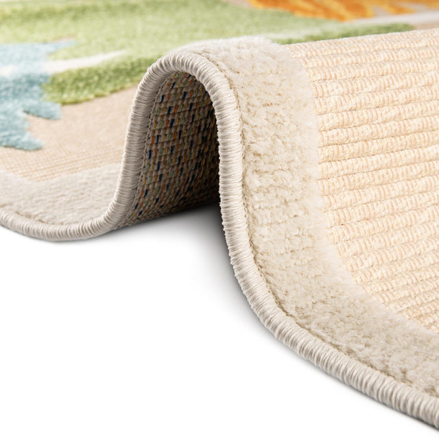 Beige 3' 3 x 3' 3 Aruba Outdoor Round Area Rug Weather Resistant for Patio, Deck, Terrace, Balcony, Porch for Sale at Rug Engine