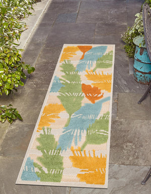Beige 2' x 6' Aruba Outdoor Runner Area Rug Weather Resistant for Patio, Deck, Terrace, Balcony, Porch for Sale at Rug Engine