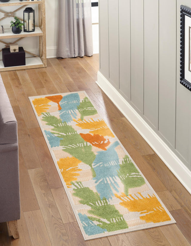 Beige 2' x 6' Aruba Outdoor Runner Area Rug Weather Resistant for Patio, Deck, Terrace, Balcony, Porch for Sale at Rug Engine