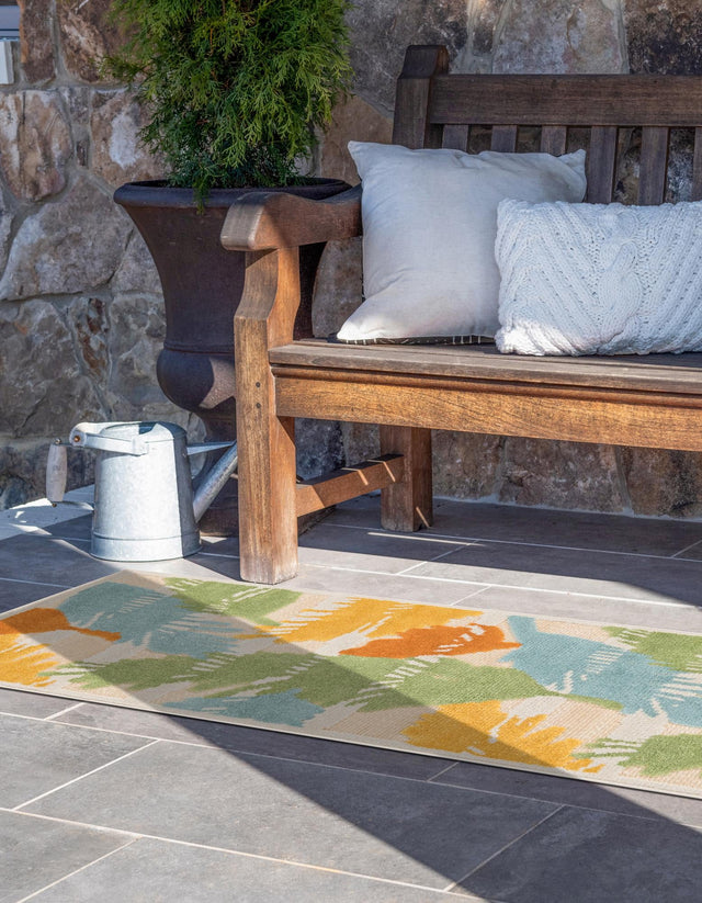 Beige 2' x 6' Aruba Outdoor Runner Area Rug Weather Resistant for Patio, Deck, Terrace, Balcony, Porch for Sale at Rug Engine