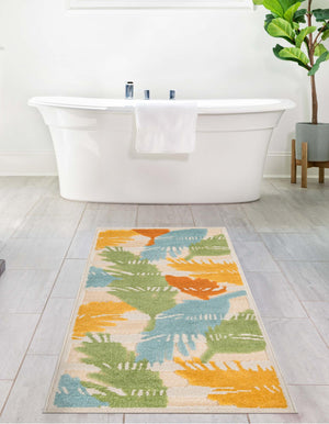 Beige 2' x 10' Aruba Outdoor Runner Area Rug Weather Resistant for Patio, Deck, Terrace, Balcony, Porch for Sale at Rug Engine