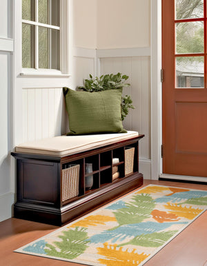Beige 2' x 10' Aruba Outdoor Runner Area Rug Weather Resistant for Patio, Deck, Terrace, Balcony, Porch for Sale at Rug Engine