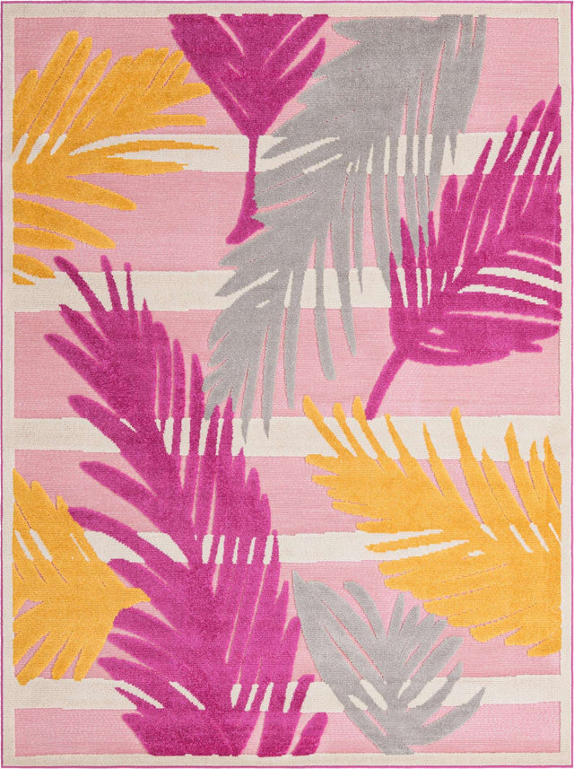 Pink 7' x 10' Aruba Outdoor Rectangle Area Rug Weather Resistant for Patio, Deck, Terrace, Balcony, Porch for Sale at Rug Engine