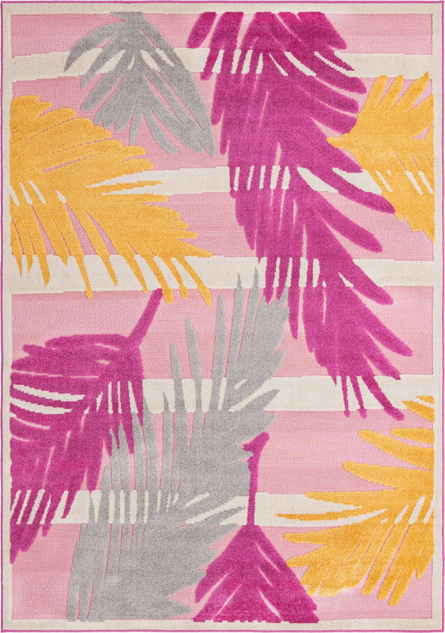 Pink 6' x 9' Aruba Outdoor Rectangle Area Rug Weather Resistant for Patio, Deck, Terrace, Balcony, Porch for Sale at Rug Engine