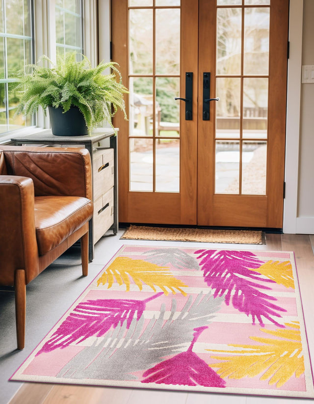 Pink 9' x 12' Aruba Outdoor Rectangle Area Rug Weather Resistant for Patio, Deck, Terrace, Balcony, Porch for Sale at Rug Engine