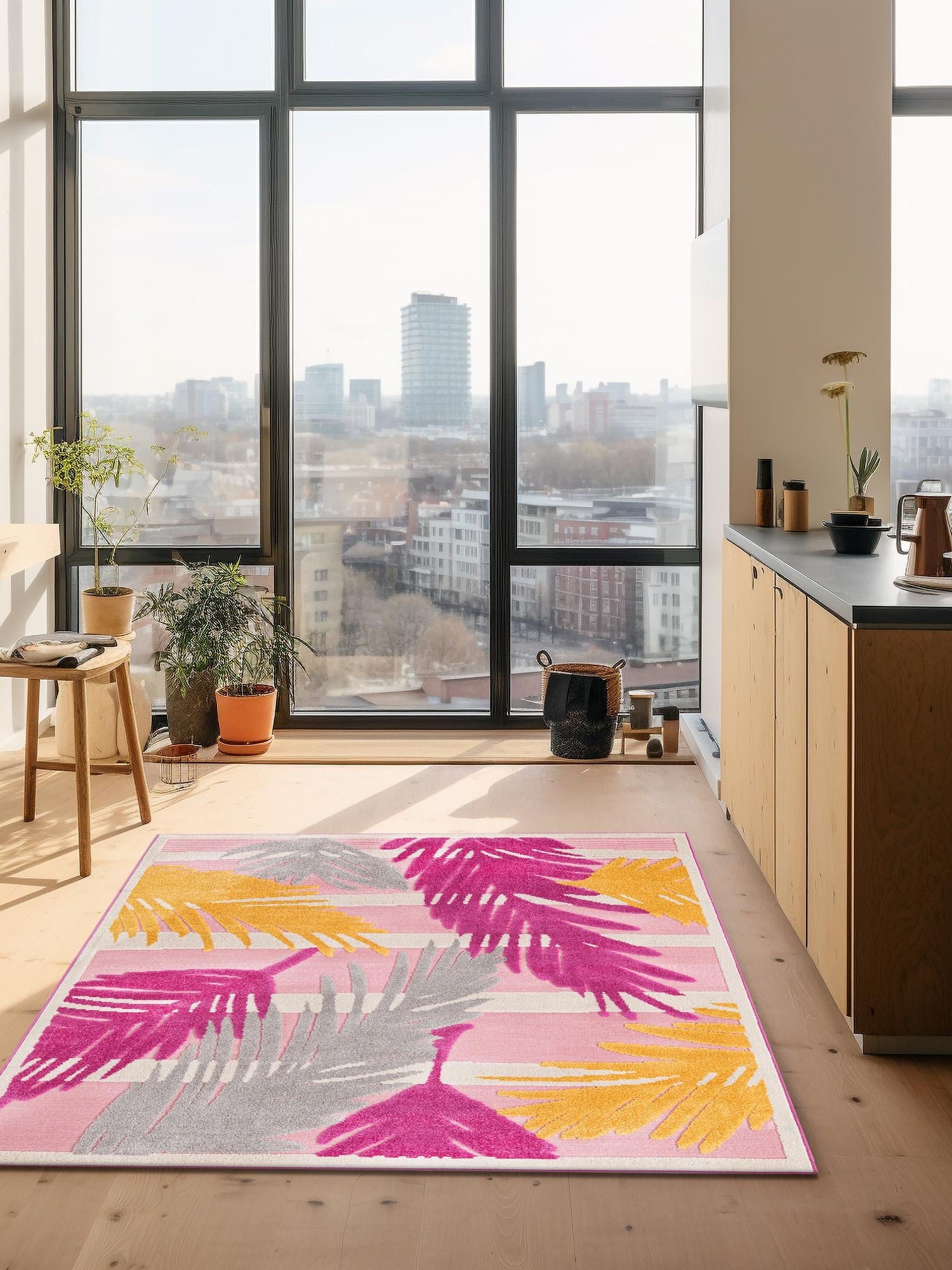 Pink 7' 10 x 10' Aruba Outdoor Rectangle Area Rug Weather Resistant for Patio, Deck, Terrace, Balcony, Porch for Sale at Rug Engine