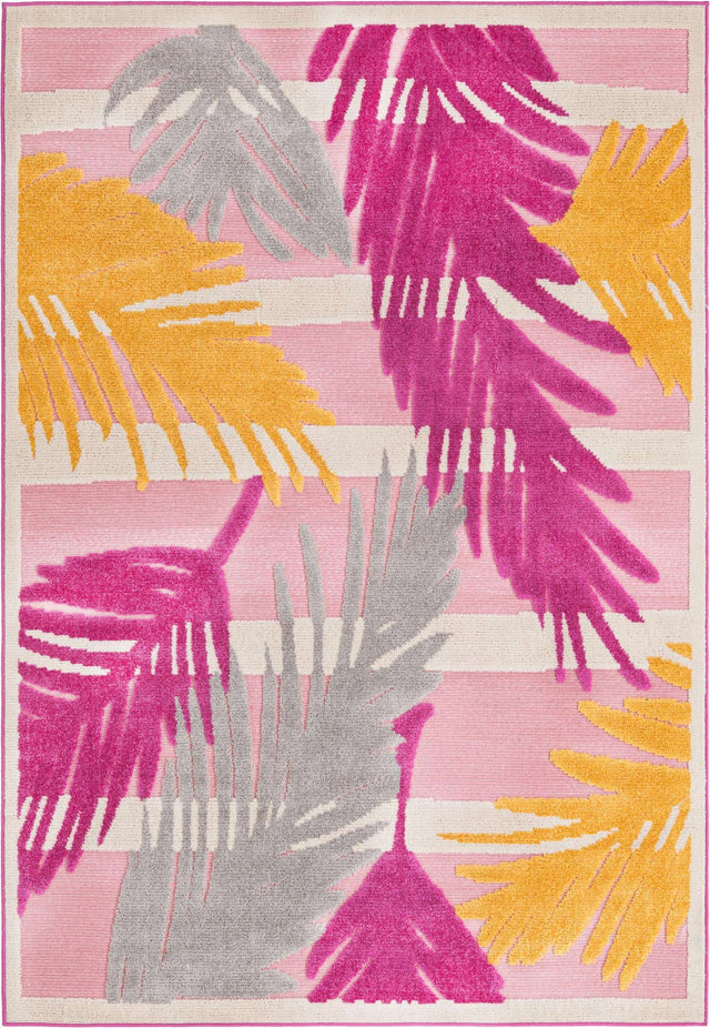 Pink 5' 3 x 8' Aruba Outdoor Rectangle Area Rug Weather Resistant for Patio, Deck, Terrace, Balcony, Porch for Sale at Rug Engine