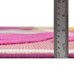Pink 5' 3 x 5' 3 Aruba Outdoor Square Area Rug Weather Resistant for Patio, Deck, Terrace, Balcony, Porch for Sale at Rug Engine