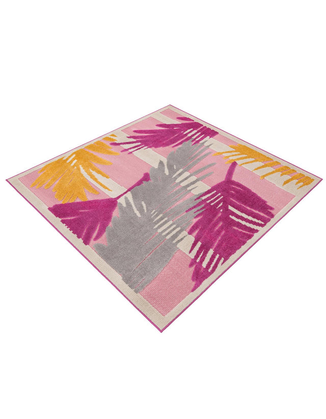 Pink 5' 3 x 5' 3 Aruba Outdoor Square Area Rug Weather Resistant for Patio, Deck, Terrace, Balcony, Porch for Sale at Rug Engine