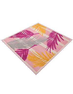 Pink 7' 10 x 7' 10 Aruba Outdoor Square Area Rug Weather Resistant for Patio, Deck, Terrace, Balcony, Porch for Sale at Rug Engine