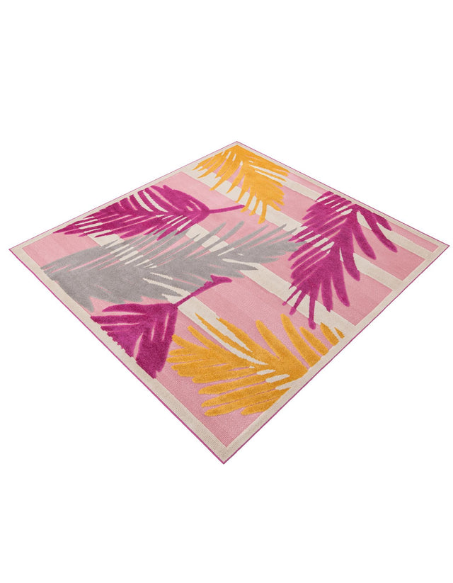 Pink 7' 10 x 7' 10 Aruba Outdoor Square Area Rug Weather Resistant for Patio, Deck, Terrace, Balcony, Porch for Sale at Rug Engine