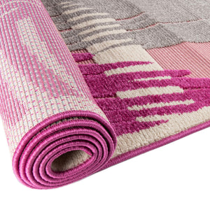 Pink 3' 3 x 3' 3 Aruba Outdoor Round Area Rug Weather Resistant for Patio, Deck, Terrace, Balcony, Porch for Sale at Rug Engine