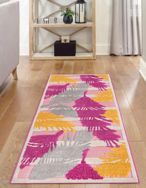 Pink 2' x 10' Aruba Outdoor Runner Area Rug Weather Resistant for Patio, Deck, Terrace, Balcony, Porch for Sale at Rug Engine