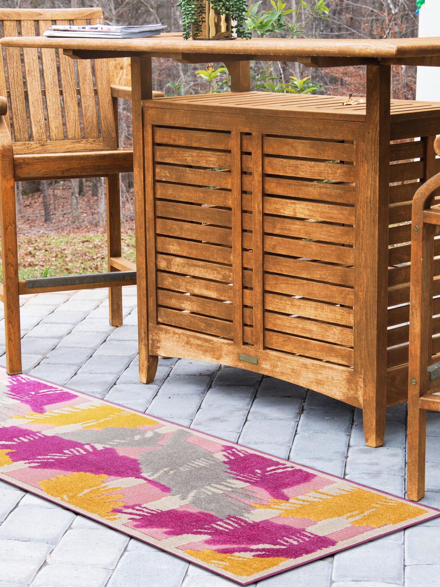 Pink 2' x 10' Aruba Outdoor Runner Area Rug Weather Resistant for Patio, Deck, Terrace, Balcony, Porch for Sale at Rug Engine