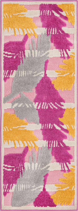 Pink 2' x 6' Aruba Outdoor Runner Area Rug Weather Resistant for Patio, Deck, Terrace, Balcony, Porch for Sale at Rug Engine