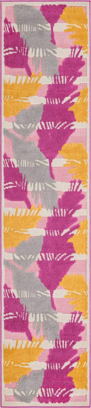 Pink 2' x 10' Aruba Outdoor Runner Area Rug Weather Resistant for Patio, Deck, Terrace, Balcony, Porch for Sale at Rug Engine