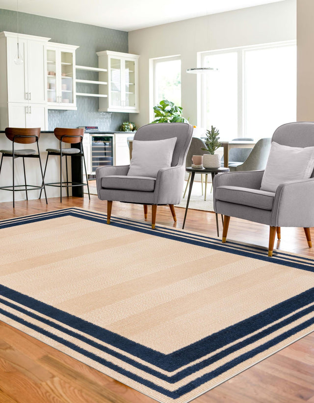 Beige 9' x 12' Aruba Outdoor Rectangle Area Rug Weather Resistant for Patio, Deck, Terrace, Balcony, Porch for Sale at Rug Engine