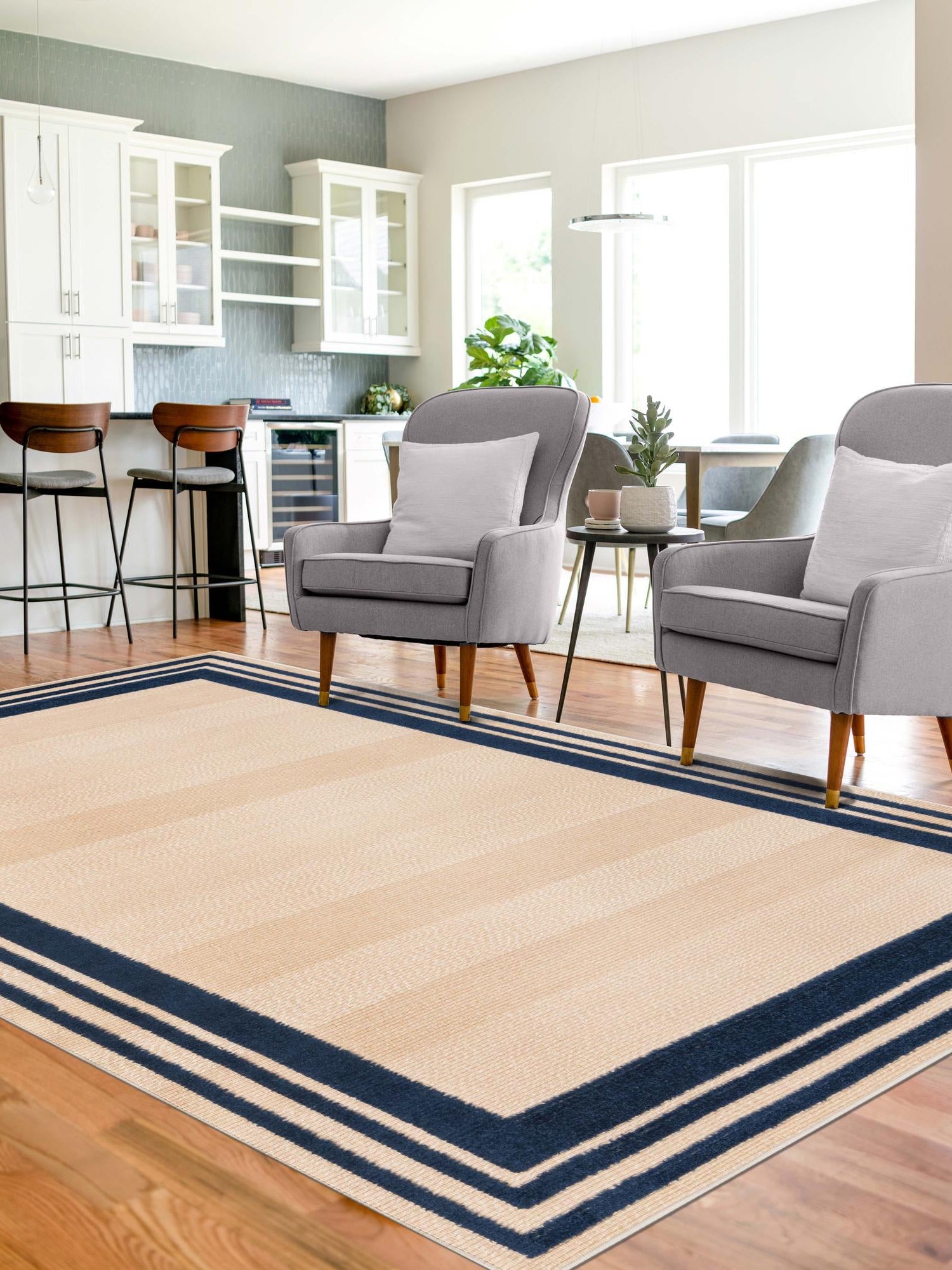 Beige 5' 3 x 8' Aruba Outdoor Rectangle Area Rug Weather Resistant for Patio, Deck, Terrace, Balcony, Porch for Sale at Rug Engine