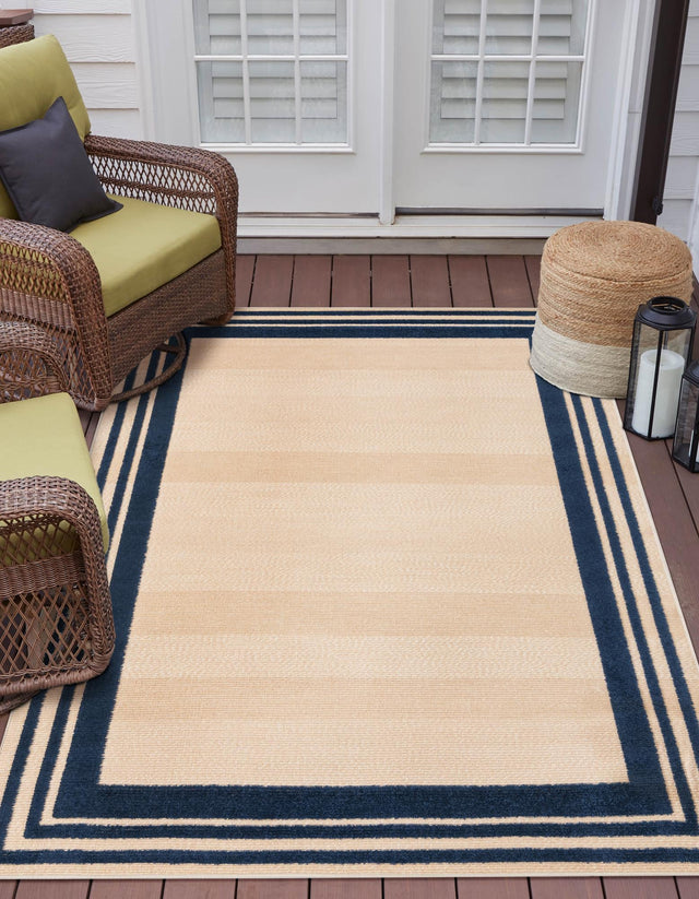 Beige 7' x 10' Aruba Outdoor Rectangle Area Rug Weather Resistant for Patio, Deck, Terrace, Balcony, Porch for Sale at Rug Engine