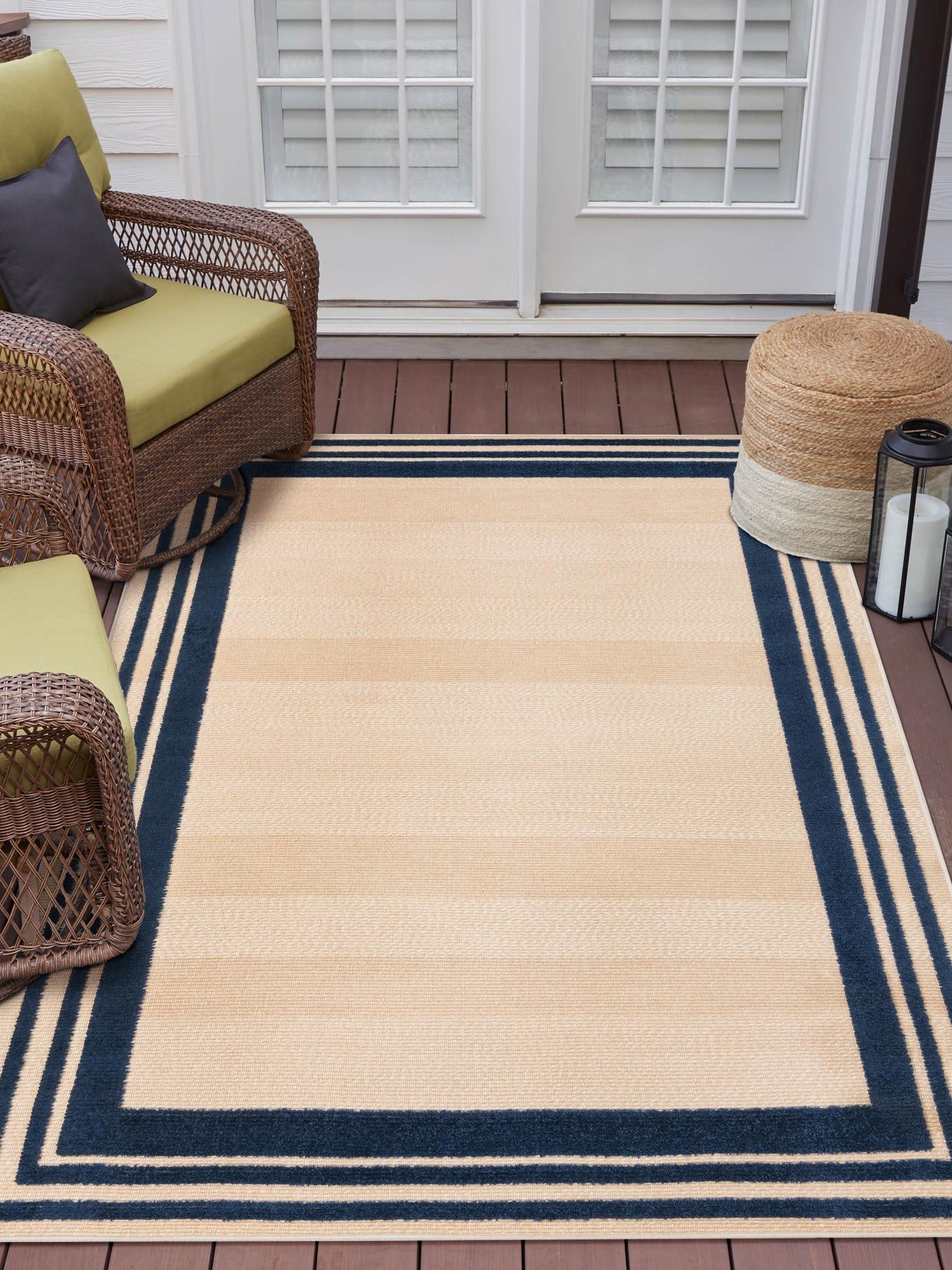 Beige 4' x 6' Aruba Outdoor Rectangle Area Rug Weather Resistant for Patio, Deck, Terrace, Balcony, Porch for Sale at Rug Engine