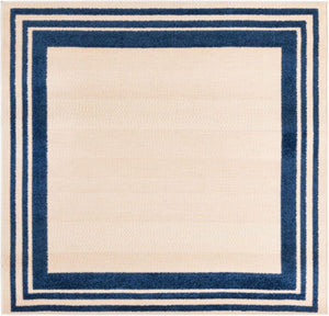 Beige 5' 3 x 5' 3 Aruba Outdoor Square Area Rug Weather Resistant for Patio, Deck, Terrace, Balcony, Porch for Sale at Rug Engine