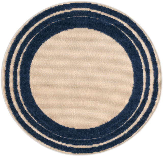 Beige 3' 3 x 3' 3 Aruba Outdoor Round Area Rug Weather Resistant for Patio, Deck, Terrace, Balcony, Porch for Sale at Rug Engine
