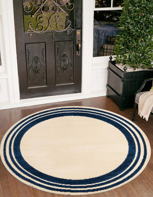 Beige 3' 3 x 3' 3 Aruba Outdoor Round Area Rug Weather Resistant for Patio, Deck, Terrace, Balcony, Porch for Sale at Rug Engine