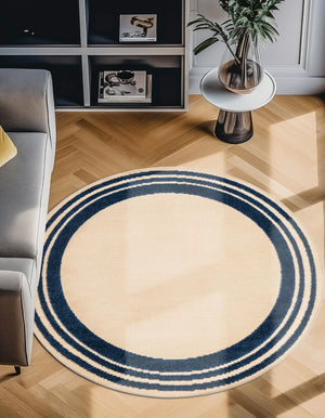 Beige 3' 3 x 3' 3 Aruba Outdoor Round Area Rug Weather Resistant for Patio, Deck, Terrace, Balcony, Porch for Sale at Rug Engine