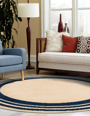 Beige 3' 3 x 3' 3 Aruba Outdoor Round Area Rug Weather Resistant for Patio, Deck, Terrace, Balcony, Porch for Sale at Rug Engine