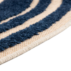 Beige 5' 3 x 5' 3 Aruba Outdoor Round Area Rug Weather Resistant for Patio, Deck, Terrace, Balcony, Porch for Sale at Rug Engine