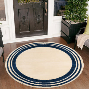 Beige 5' 3 x 5' 3 Aruba Outdoor Round Area Rug Weather Resistant for Patio, Deck, Terrace, Balcony, Porch for Sale at Rug Engine