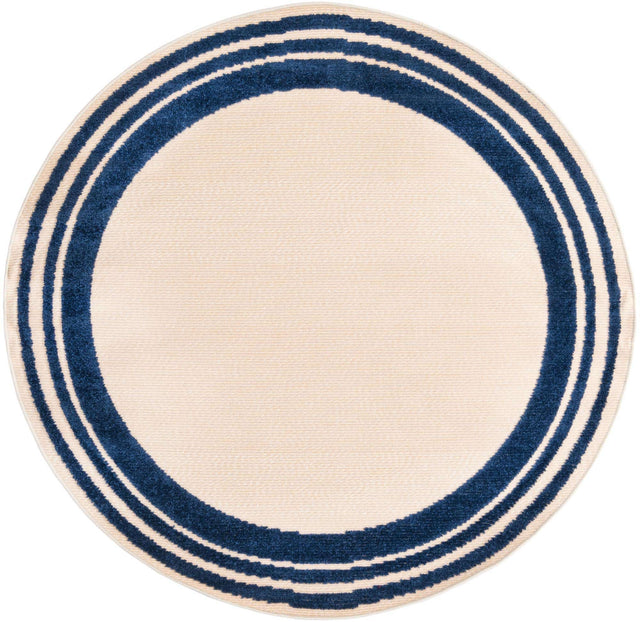 Beige 5' 3 x 5' 3 Aruba Outdoor Round Area Rug Weather Resistant for Patio, Deck, Terrace, Balcony, Porch for Sale at Rug Engine