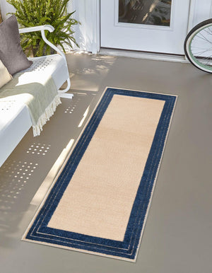 Beige 2' x 8' Aruba Outdoor Runner Area Rug Weather Resistant for Patio, Deck, Terrace, Balcony, Porch for Sale at Rug Engine