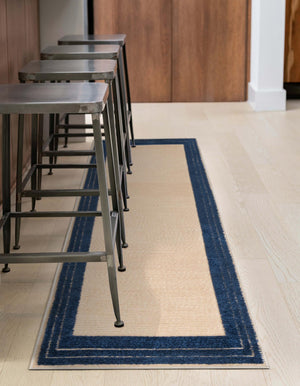 Beige 2' x 8' Aruba Outdoor Runner Area Rug Weather Resistant for Patio, Deck, Terrace, Balcony, Porch for Sale at Rug Engine