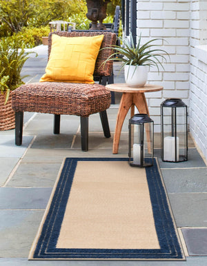 Beige 2' x 6' Aruba Outdoor Runner Area Rug Weather Resistant for Patio, Deck, Terrace, Balcony, Porch for Sale at Rug Engine