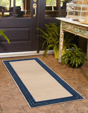 Beige 2' x 6' Aruba Outdoor Runner Area Rug Weather Resistant for Patio, Deck, Terrace, Balcony, Porch for Sale at Rug Engine