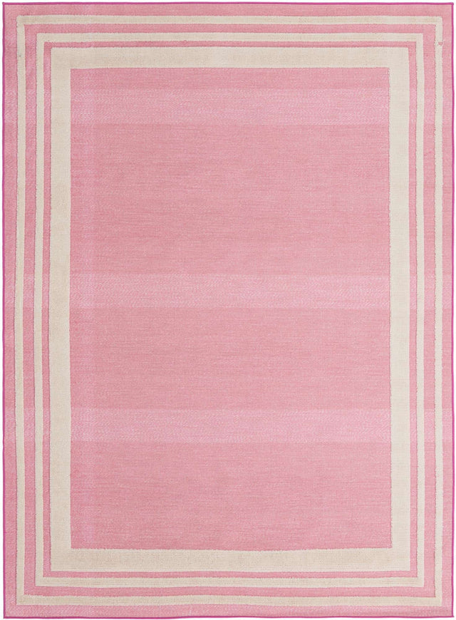 Pink 7' x 10' Aruba Outdoor Rectangle Area Rug Weather Resistant for Patio, Deck, Terrace, Balcony, Porch for Sale at Rug Engine