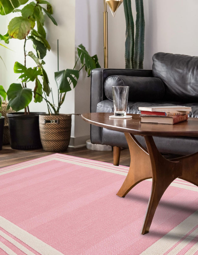 Pink 6' x 9' Aruba Outdoor Rectangle Area Rug Weather Resistant for Patio, Deck, Terrace, Balcony, Porch for Sale at Rug Engine