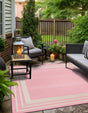 Pink 7' 10 x 7' 10 Aruba Outdoor Square Area Rug Weather Resistant for Patio, Deck, Terrace, Balcony, Porch for Sale at Rug Engine