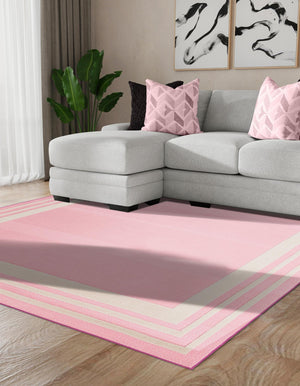 Pink 5' 3 x 5' 3 Aruba Outdoor Square Area Rug Weather Resistant for Patio, Deck, Terrace, Balcony, Porch for Sale at Rug Engine