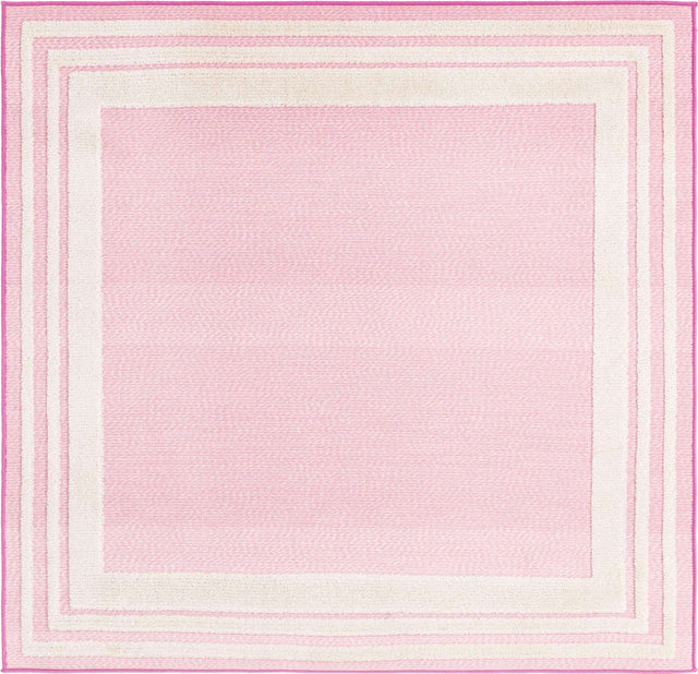 Pink 5' 3 x 5' 3 Aruba Outdoor Square Area Rug Weather Resistant for Patio, Deck, Terrace, Balcony, Porch for Sale at Rug Engine