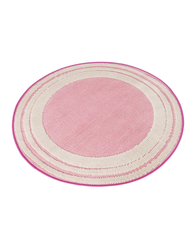 Pink 3' 3 x 3' 3 Aruba Outdoor Round Area Rug Weather Resistant for Patio, Deck, Terrace, Balcony, Porch for Sale at Rug Engine